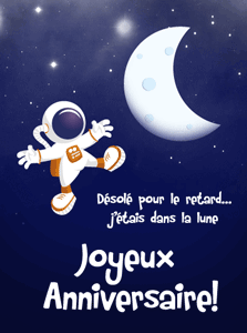 Gif animé joyeux anniversaire dans la lune